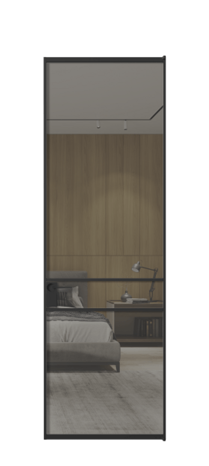 Алюминиевая дверь АЛПЛ040.02 Алюминий Черный Рефлективное серое стекло "Стопсол", калёное Цена 126530  | Volhovec