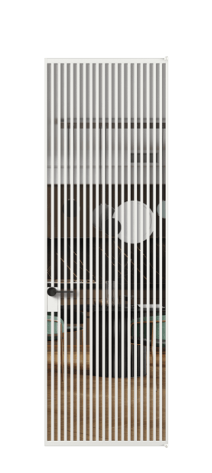 Алюминиевая дверь АЛПЛ040.06 Алюминий белоснежный Прозрачное стекло "Кристал Вижн", калёное Цена 199890  | Volhovec