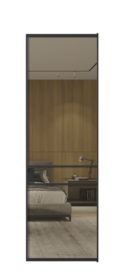 Алюминиевая дверь АЛПЛ040.02 Алюминий Черный Рефлективное бронзовое стекло "Стопсол", калёное Цена 126530  | Volhovec