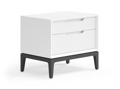 Мебель Тумба прикроватная Вельвет 2 ящика. Цвет Матовый светло-серый. Материал Гладкая эмаль. Коллекция Тумба прикроватная Вельвет 2 ящика. Картинка.