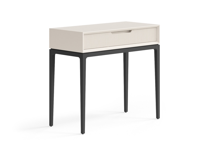 Мебель Консоль Вельвет 1 ящик. Цвет Матовый бежево-серый. Материал Гладкая эмаль. Коллекция Консоль Вельвет 1 ящик. Картинка.
