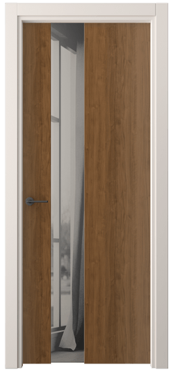 Межкомнатная дверь 4224 ЛОР ДВ ЗЕР СЕР. Цвет Лесной орех. Материал Ламинатин. Коллекция Freedom. Фото. Дверь межкомнатная 4224 ЛОР ДВ ЗЕР СЕР. Цвет Лесной орех. Материал Ламинатин. Коллекция Freedom. Картинка.