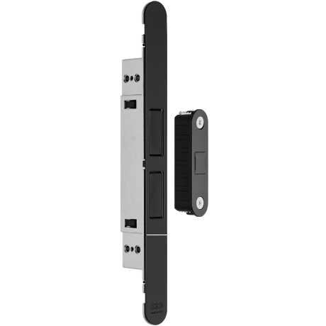 Фурнитура для дверей Замок АГБ Тач с ответной планкой. Цвет Чёрный. Коллекция Замок АГБ Тач с ответной планкой. Картинка.