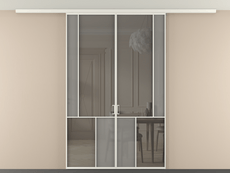 Перегородка Мозаик вдоль стены на потолок 2 створки