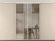 Перегородка Mosaic вдоль стены на потолок 2 створки