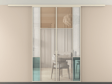 Перегородка Mosaic вдоль стены на потолок 2 створки