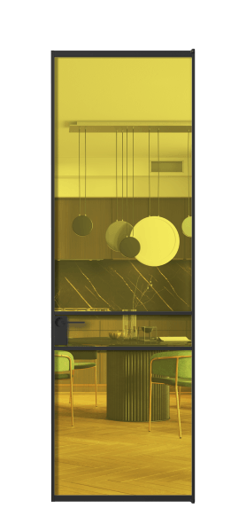 Дверь межкомнатная АЛПЛ040.02 ПРОЗ ЖЕЛ ЧЕР. Цвет Алюминий Черный. Материал Алюминий. Коллекция Формато. Картинка.